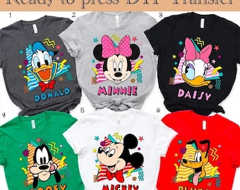 Disney Mickey Mouse e Amigos - Nomes prontos para impressão, Disney - Mickey, Minnie, Donald e Pluto prontos para impressão para férias mágicas e viagens em grupo.