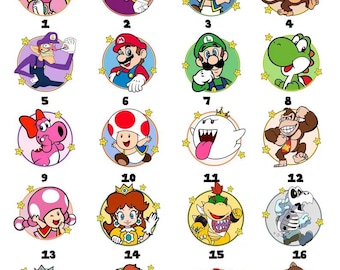 Transferência DTF de Personagens do Super Mario, Mario Party Pronto para Imprimir, Super Mario Gaming DTF, Mario & Friends Party DTF, Transferência de Primavera