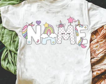 Arquivo DTF personalizado com nome de unicórnio, arquivo DTF para aniversário de unicórnio, festa com tema de unicórnio, arquivo DTF personalizado para aniversariante unicórnio, unicórnio personalizado