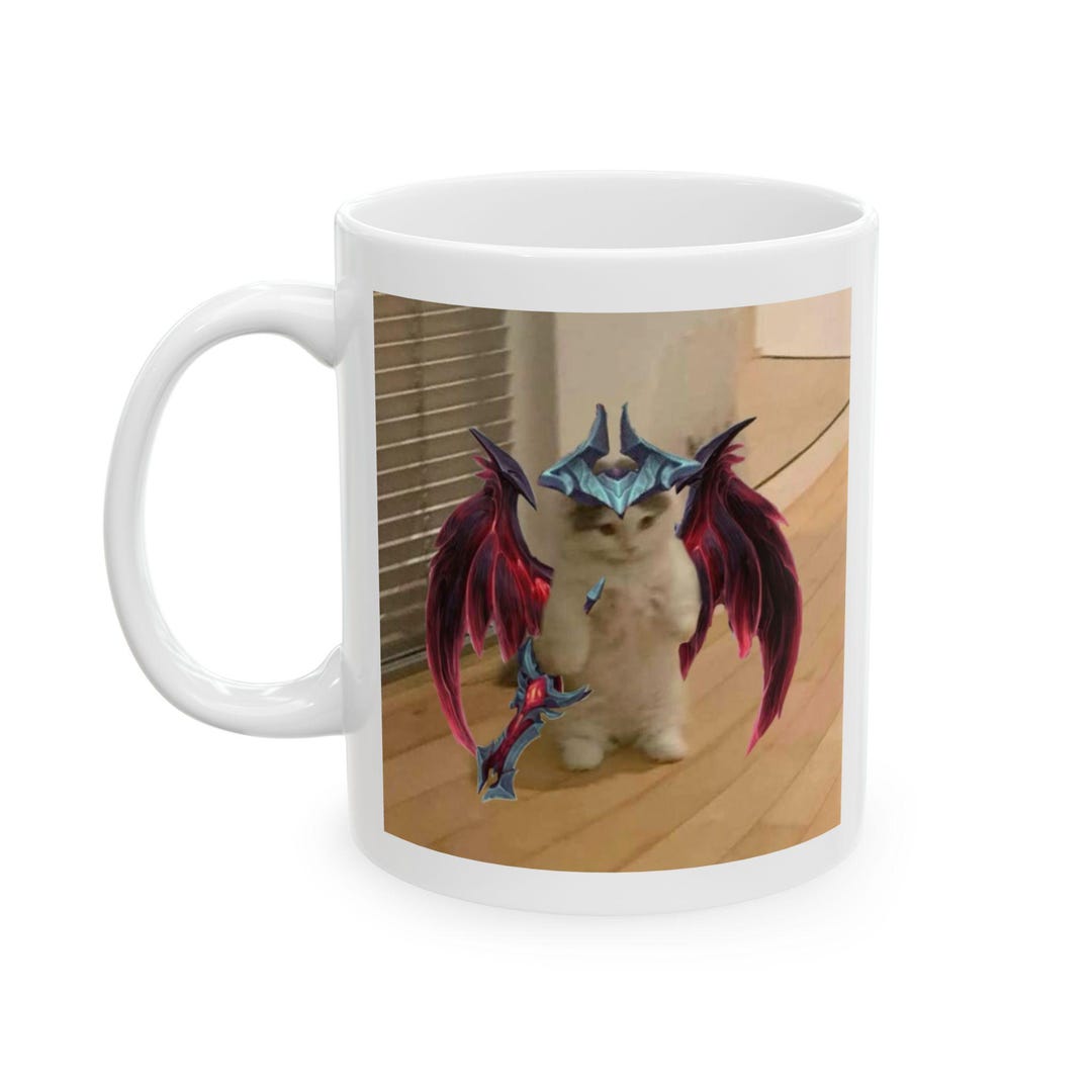 Aatrox Cat Mug | League of Legends Fan Art Ceramic Coffee Cup - Etsy
