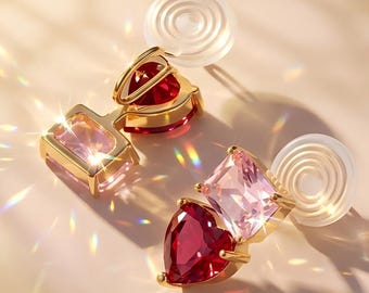 Clip On Heart Zircon Crystal Earrings Gold Dainty Bridal Earrings Non Pierced Boho Minimalist Wedding Jewelry Classic Gift