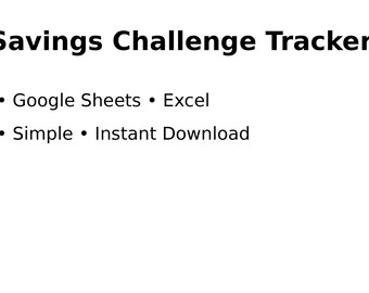 Foglio di calcolo per il monitoraggio delle sfide di risparmio / Piano di risparmio di 52 settimane / Modello di Google Sheets ed Excel