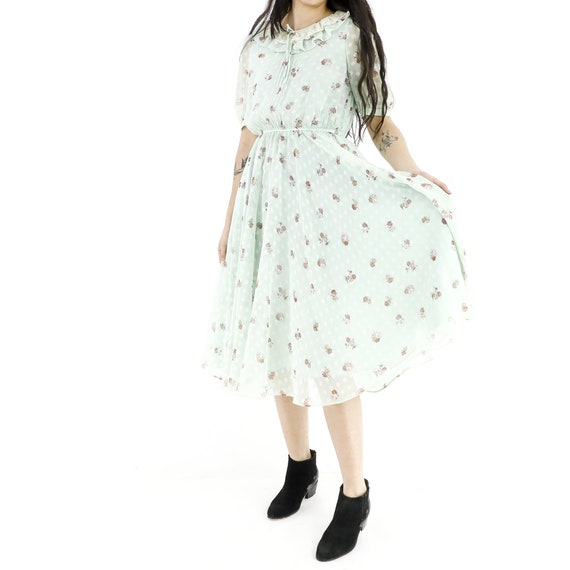 Roses & Polka Dots Mint Dress