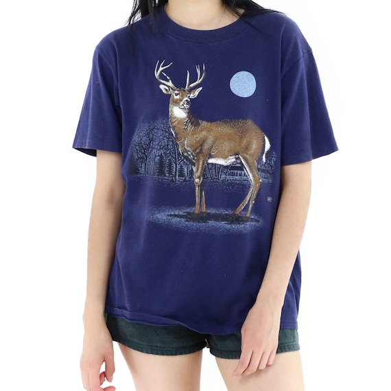 Deer at Night Vintage T-shirt