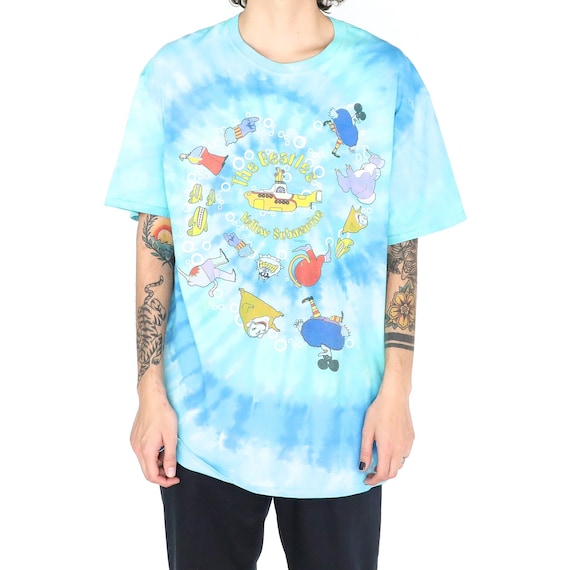 The Beatles "Submarine" Baby Blue Cotton Tie Dye T
