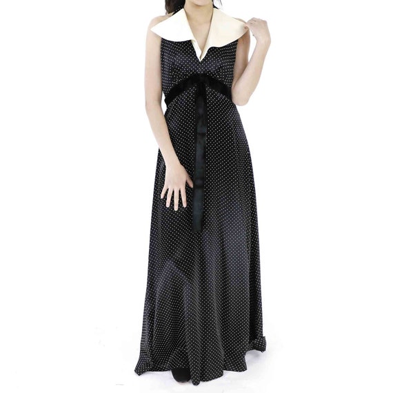 Black Baby Collar Polka Dots Dress