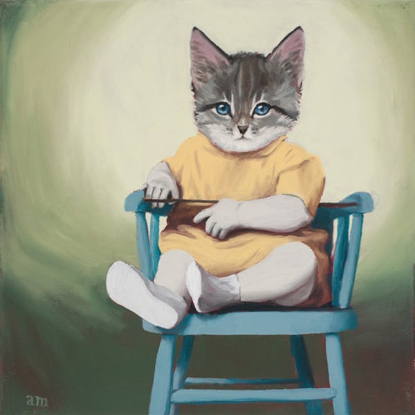 Blue Chair - 9" x 9" print