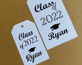 Graduation Party Tags Set of 50 Custom Personalized Party Favor Gift Labels Grad Night Class of 2022