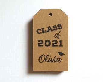 Kraft Tags for Mason Jars Grad Night Graduation Party Centerpiece Label Party Favor Tags XL Customized 3 inch Set of 50