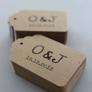 Merchandise Swing Tags Customized with Your Logo Handmade Items Set of 100 Square Kraft Brown image 2