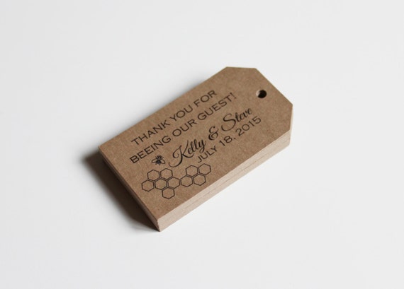 Honey Bee Favor Tags Weddings Showers Gifts Escort Cards Customized with your logo or design 200 Il_570xn