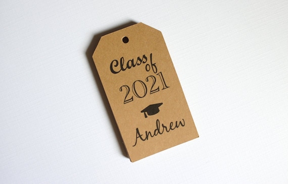 100 Graduation Party Decorations Favor Tags Supplies Ideas Cap Tassel Grads Personalized Class of 2021 2022 Tags Kraft Brown Paper Il_570xn