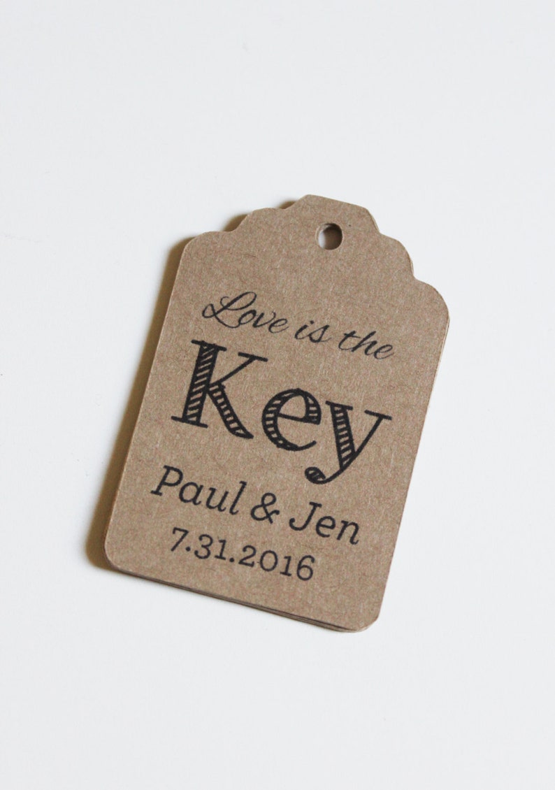 Key Favor Tags for Weddings Showers Gifts Rustic Love is the Etsy