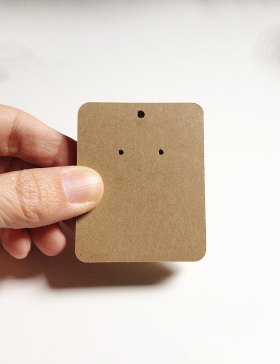 Blanks Earring Tags Cards - 200 Kraft Paper Brown Bag White or Off White - Wholesale Welcome Rectangle 2 x 2 1/2 Il_570xn