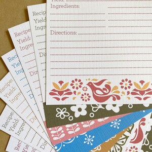Retro Pyrex Inspired Recipe Cards Kitchen Cook Housewarming 3 X 5 or 4 ...