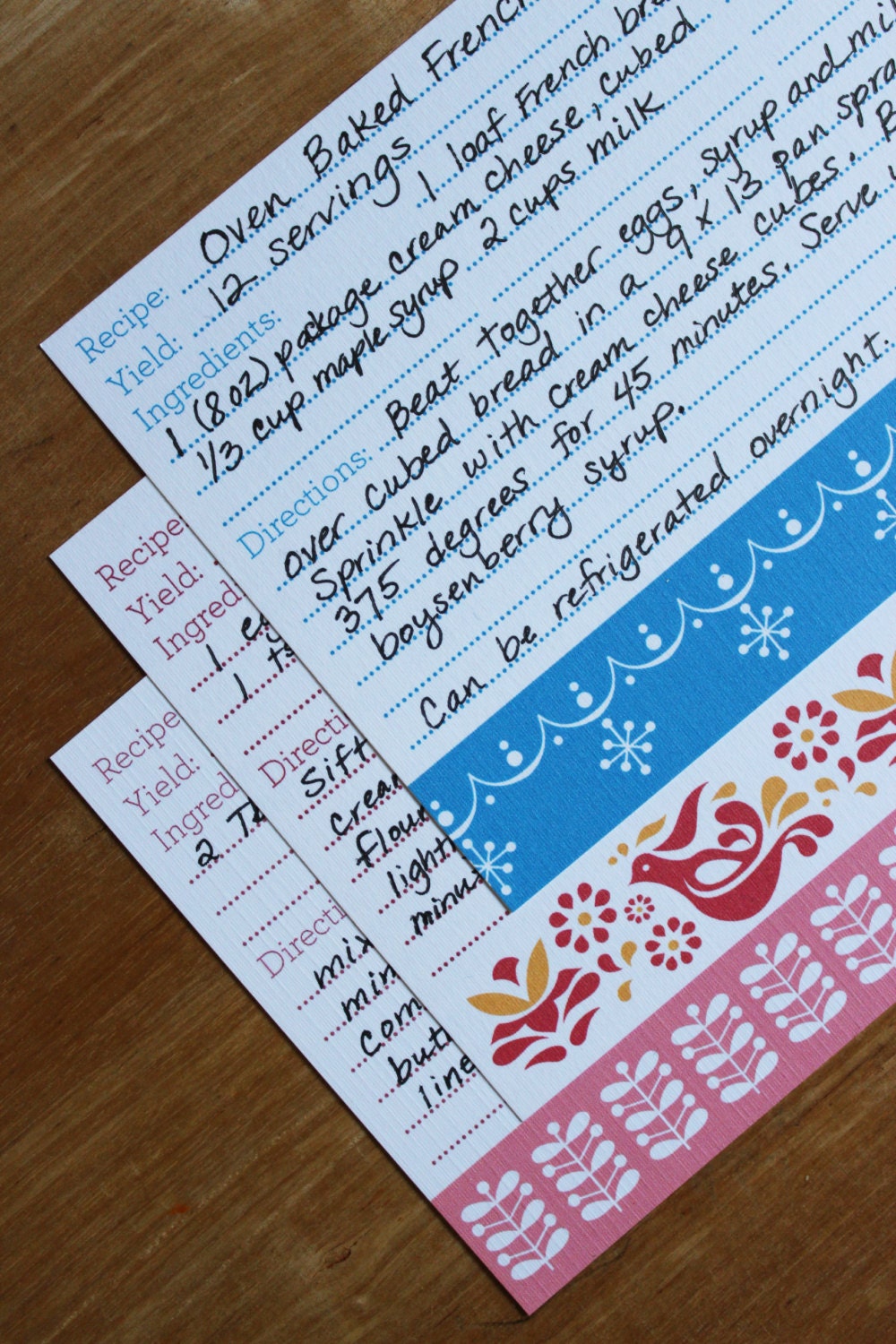 Pyrex Recipe Cards Friendship Set of 12 Hostess Gift Red | Etsy