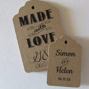 Tags Labels Customized with Your Logo Handmade Items Set of 50 Large Kraft Brown image 2
