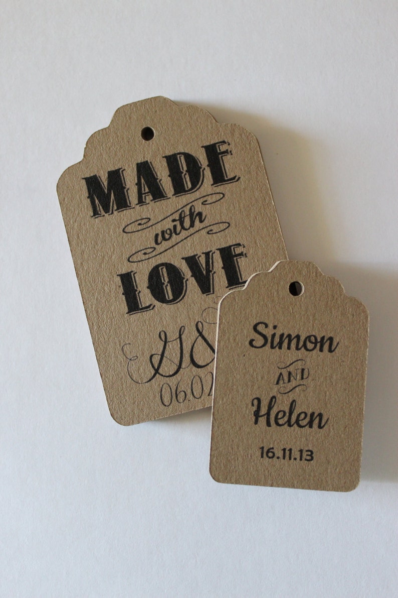Tags Labels Customized with Your Logo Handmade Items Set of 50 Large Kraft Brown image 2