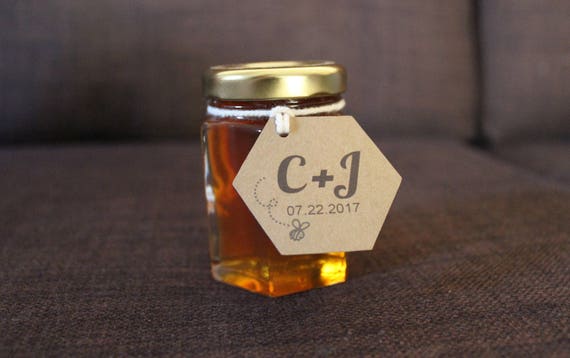 Honey Labels Wedding Favor Tags Personalized Gift Tags with Vintage Honey Bee Love is Sweet Meant to Bee 50 Kraft Tags Il_570xn