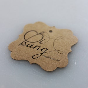 Merchandise Swing Tags Customized with Your Logo Handmade Items Set of 100 Square Kraft Brown image 1