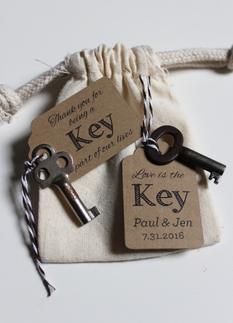 Key Favor Tags for Weddings Showers Gifts Rustic Love is the Etsy