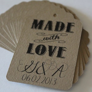 Tags Labels Customized with Your Logo Handmade Items Set of 50 Large Kraft Brown image 3
