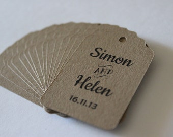 Wedding Favor Tags Rustic Wedding Boho Chic 200 Small Rectangle Kraft Brown