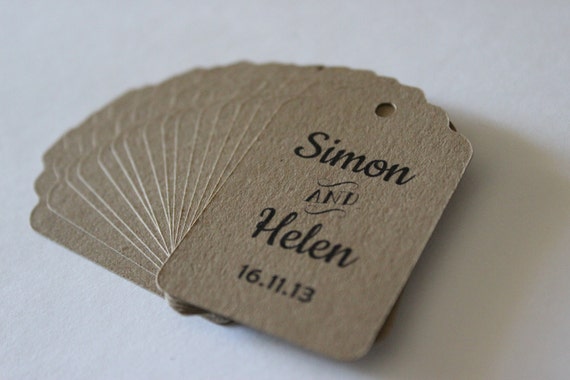 Wedding Favor Tags Rustic Wedding Boho Chic 100 Small Rectangle Kraft Brown Il_570xn