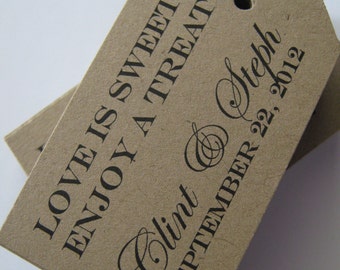 Custom Kraft Paper Tags for Labeling Favor or Retail Price Tags -  50 Single Sided Rectangle Brown