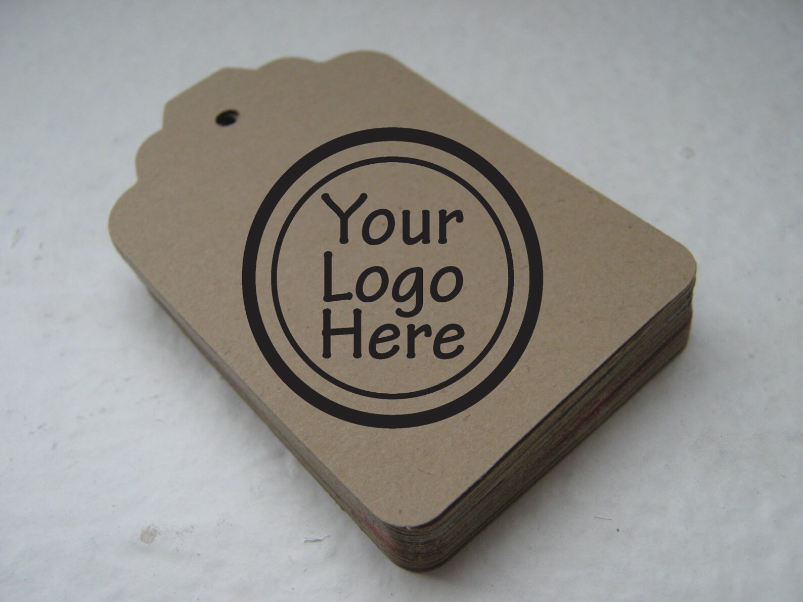 Custom Kraft Brown Die Cut Tag Labels for Gifts Prices or Etsy