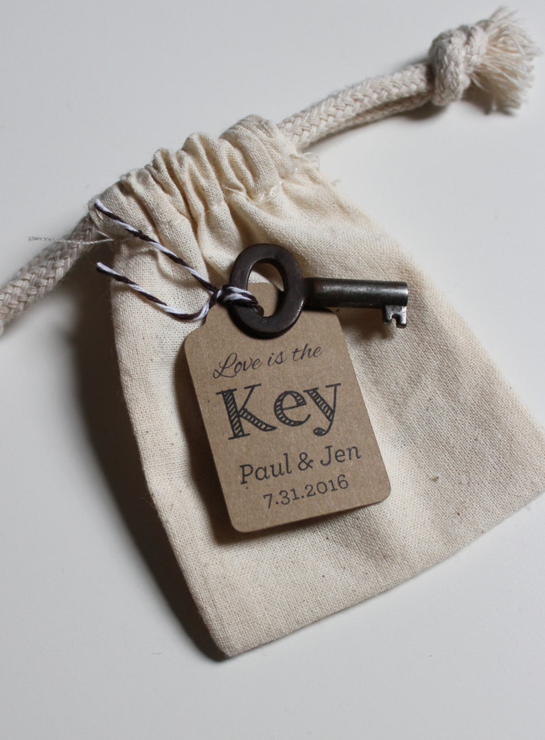 Key Favor Tags for Weddings Showers Gifts Rustic Love is the Etsy