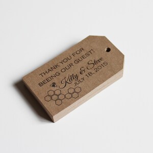 Custom Kraft Brown Tags for Labeling Gifts, Wedding Favors, Paper Crafts or Price Tags Set of 150 Love is Sweet image 5