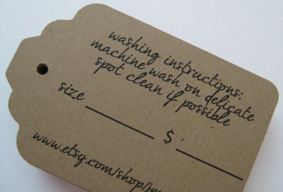 Custom Kraft Brown Clothing Label Tag Merchandise Price Tags or Descriptions - Set of 150 - Large Il_570xn