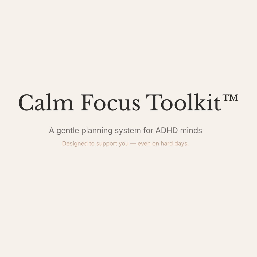 ADHD Digital Planner Printable PDF – Calm Focus Toolkit, Gentle ...