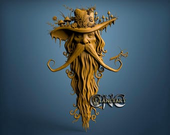 Wizard, 3D STL Model, CNC Router Engraver, Artcam, Aspire, CNC files, Wood, Art, Wall Decor, Cnc