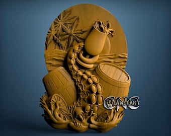 Octopus Wood Art, 3D STL-model, CNC-routerbestanden (digitale download)