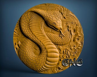 Modelo 3D STL de serpiente, archivo para grabadora CNC (descarga digital)