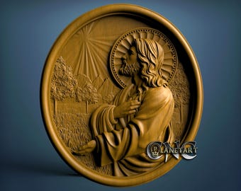 Modelo 3D STL de Jesús, archivo para grabadora CNC (descarga digital)