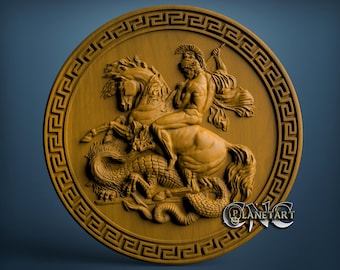 Saint George 3D STL Model, CNC Router Engraver (Digital File)