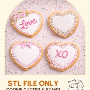 Heart-Shaped Frames STL – Valentine's Day Cookie Cutters | 3D Printing STL File | Cookie, Shortbread, Cake Decoration