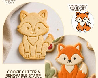 Woodland Fox Cookie Cutter STL with Removable Stamp