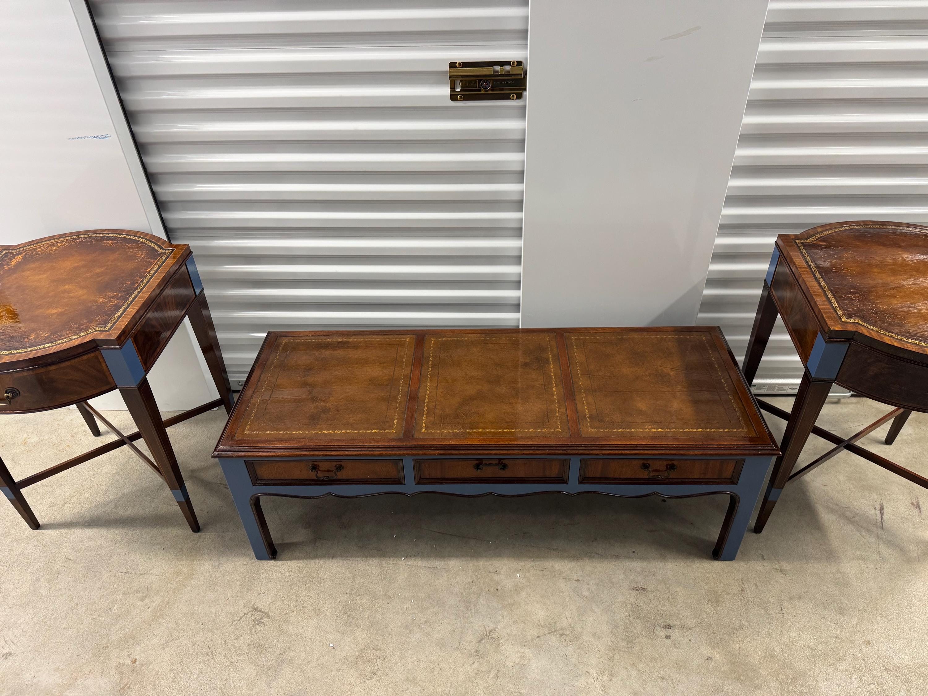 Drexel Trevi Coffee and End Table Set, Two-tone Mid-century Modern