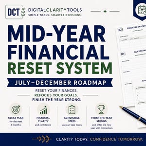 Finish the Year Strong Financial Planner | Mid-Year Financial Reset System | Budget, Savings & Debt Payoff PDF