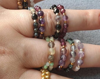 Handmade Natural Stone Ring — Elastic Stretch Ring