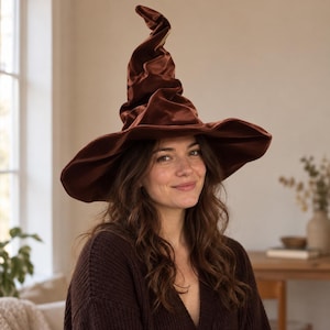 Halloweenhäxhatt, mjuk, spetsig kostymhatt, trollkarlshatt för vuxna, rosa, lila, grön, svart, brun eller silver