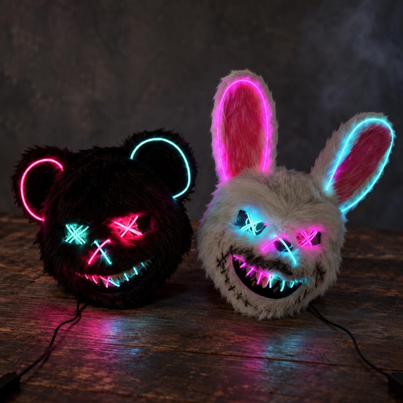 Neon Rabbit Party Neon Masquerade Costume - Etsy