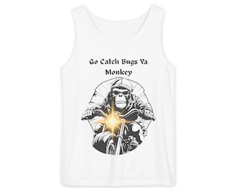 Tanktop met aap-motorfietsillustratie | Motorcycle Skull Rider-afbeelding