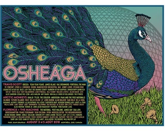 Osheaga Music and Arts Festival 2018 Poster - 24" x 18" Screen print