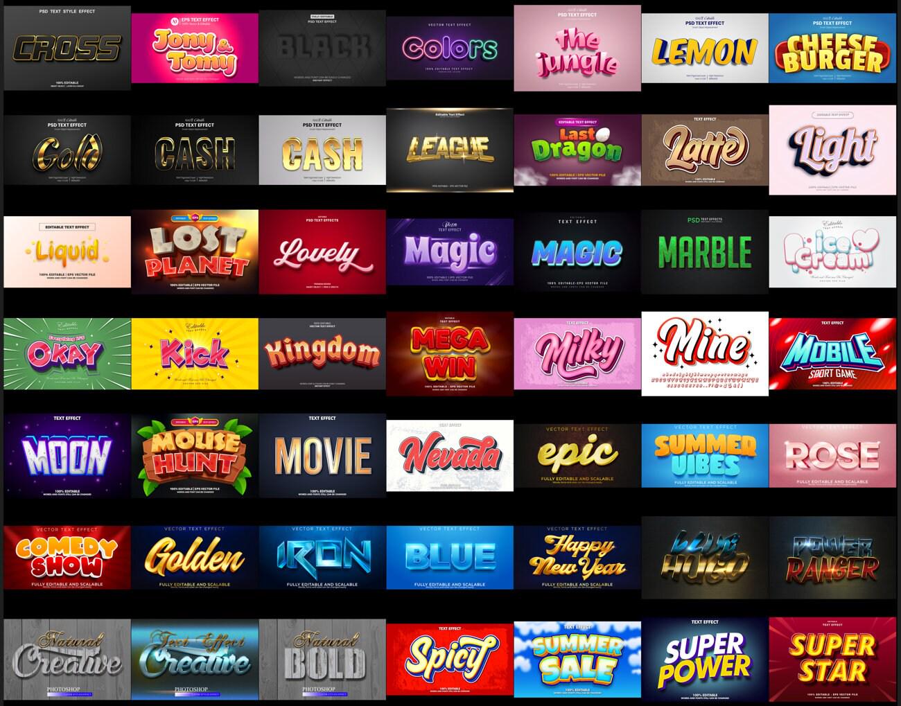 5500+ Photoshop 3D Text Effects Bundle (PSD Files) - Etsy