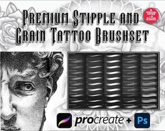 50+ Tattoo Stipple Brush Set | Grain Shading, Ink Texture (Procreate & Photoshop)
